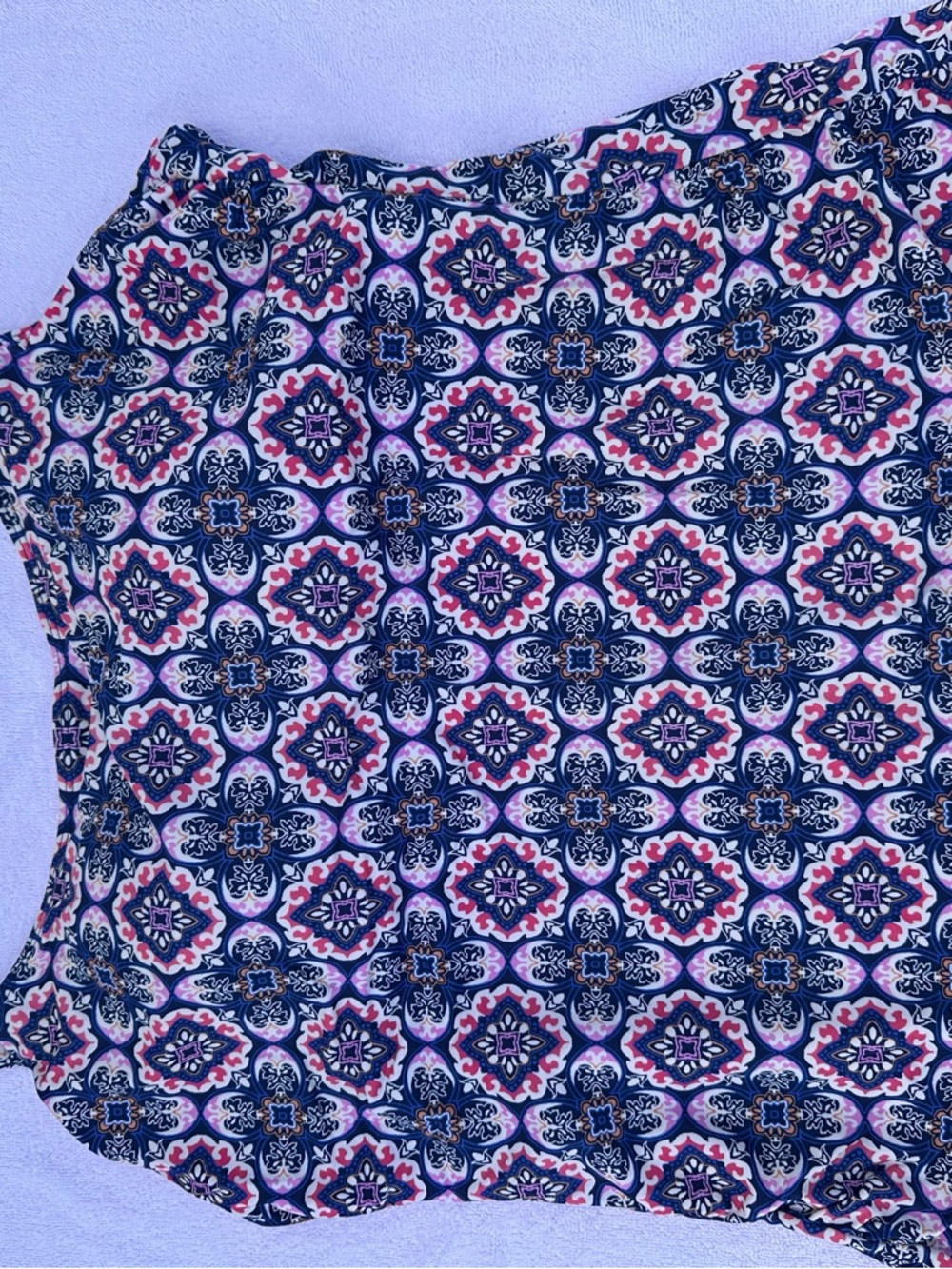 Navy and Pink Geometric swim tank